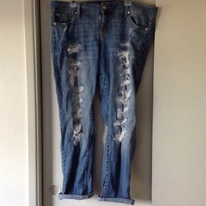 Torrid boyfriend jeans with destruction